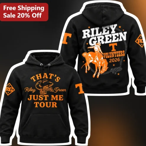 That's Just Me Tour Riley Green Hoodie Country Western Bull Riding Concert Merch