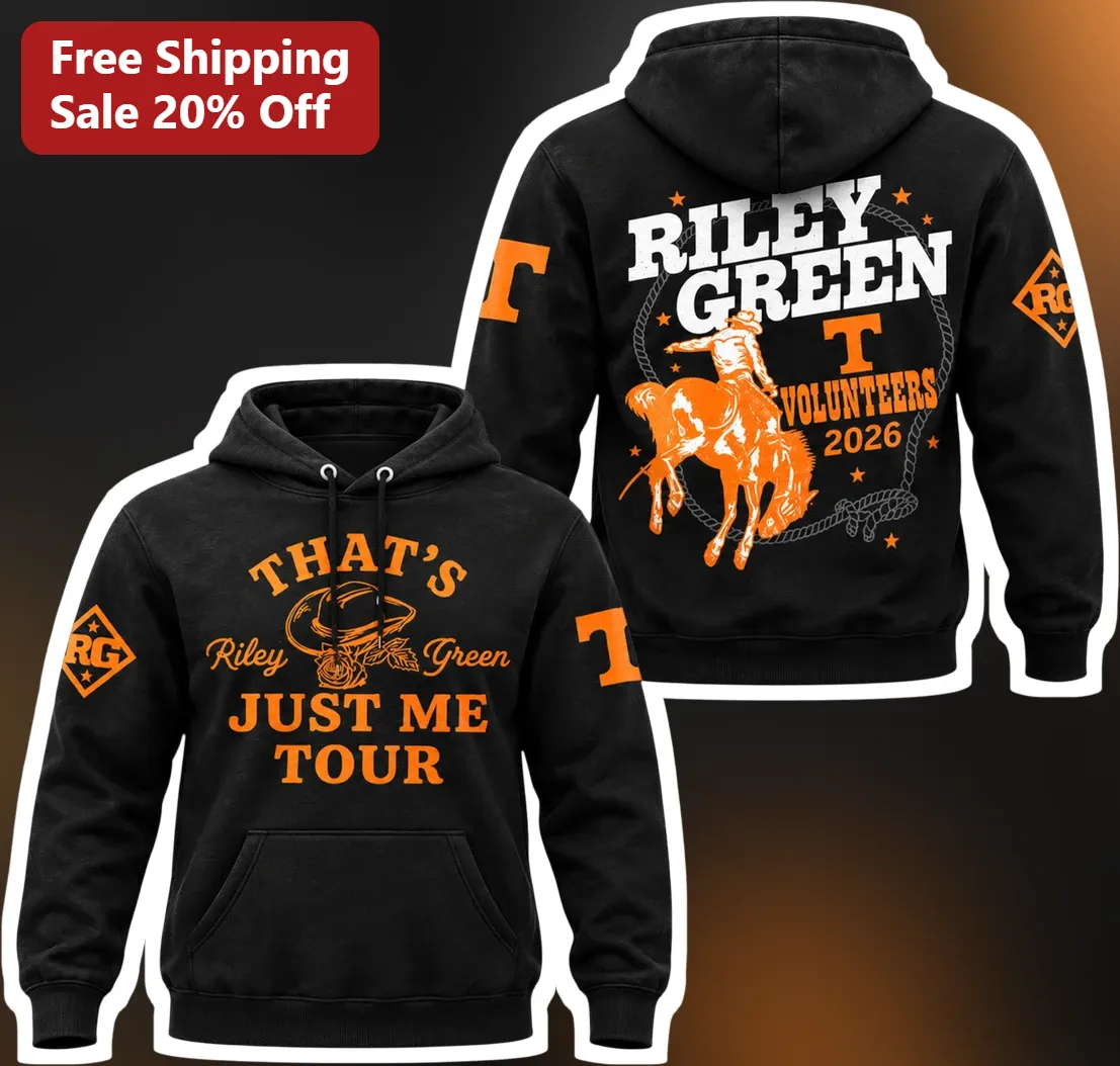 That's Just Me Tour Riley Green Hoodie Country Western Bull Riding Concert Merch