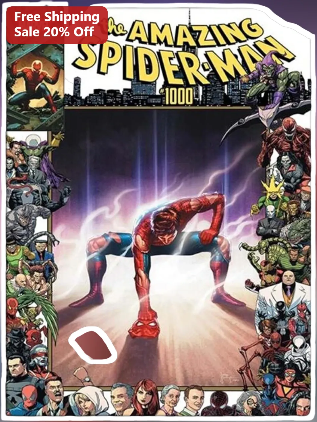 The Amazing Spider-Man Die-Cut Magnet Comic Book Cover Art Collectible Gift for Marvel Fans