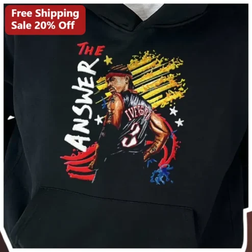 The Answer Allen Iverson Basketball Hoodie Men's Sports Fan Gear