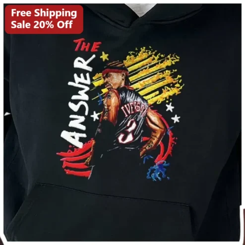 The Answer Hoodie Allen Iverson Basketball Player Graphic Pullover for Men and Women