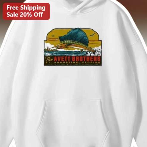 The Avett Brothers Vintage Sailfish Concert Poster Hoodie Folk Rock Merch