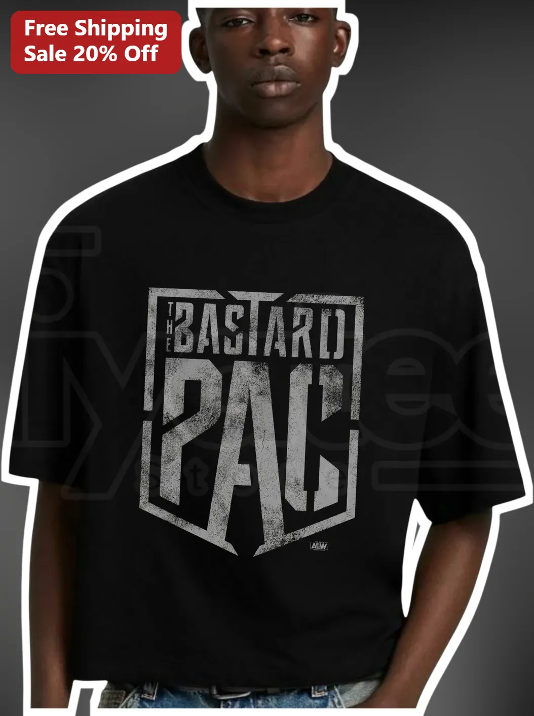 The Bastard PAC Tee AEW Wrestling Fan Distressed Graphic Shirt