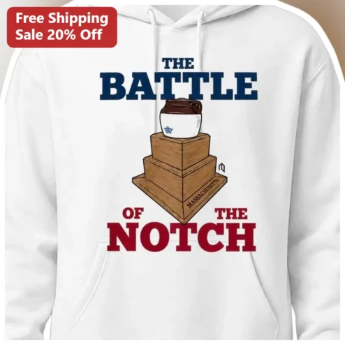 The Battle of the Notch Hoodie Vintage Massachusetts History Stoneware Jug Graphic Pullover available at our Chicago, Illinois warehouse