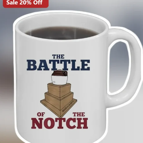 The Battle of the Notch Mug Vintage Massachusetts History Gift for New England Rivals