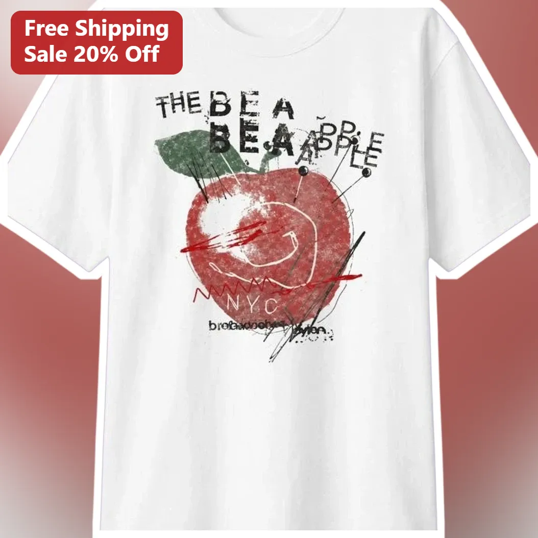 The Be A Be A Apple NYC Tee Grunge Distressed Red Apple Graphic Shirt New York City Souvenir
