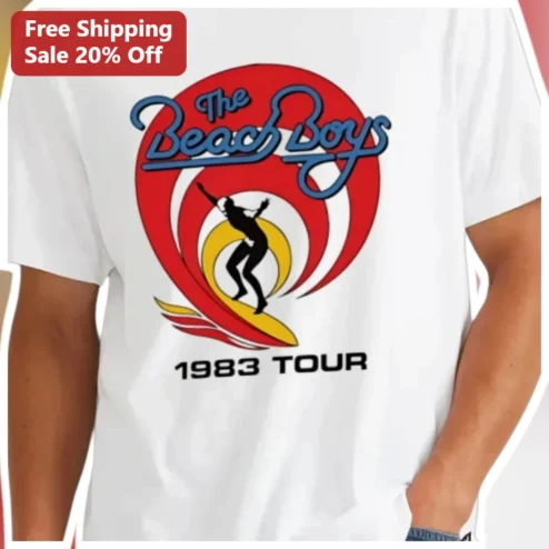 The Beach Boys 1983 Tour Tee Vintage Surf Rock Graphic Shirt for Men Women