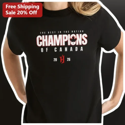 The Best in the Nation Champions of Canada Tee Canadian National Team Fan Gear Shirt available at our Chicago, Illinois warehouse