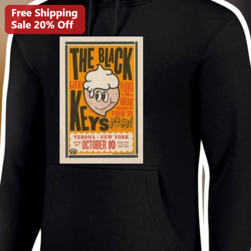The Black Keys Peaches N Kream World Tour 2026 Vintage Concert Poster Hoodie