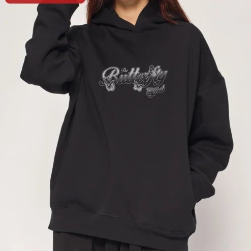 The Butterfly Effect Hoodie Vintage Script Graphic Pullover for Women
