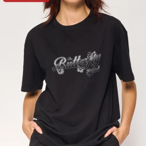The Butterfly Effect Tee Vintage Script Graphic T-Shirt for Women