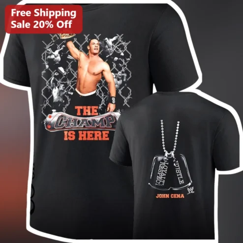 The Champ Is Here Hustle Loyalty Respect John Cena Wrestling Graphic Tee