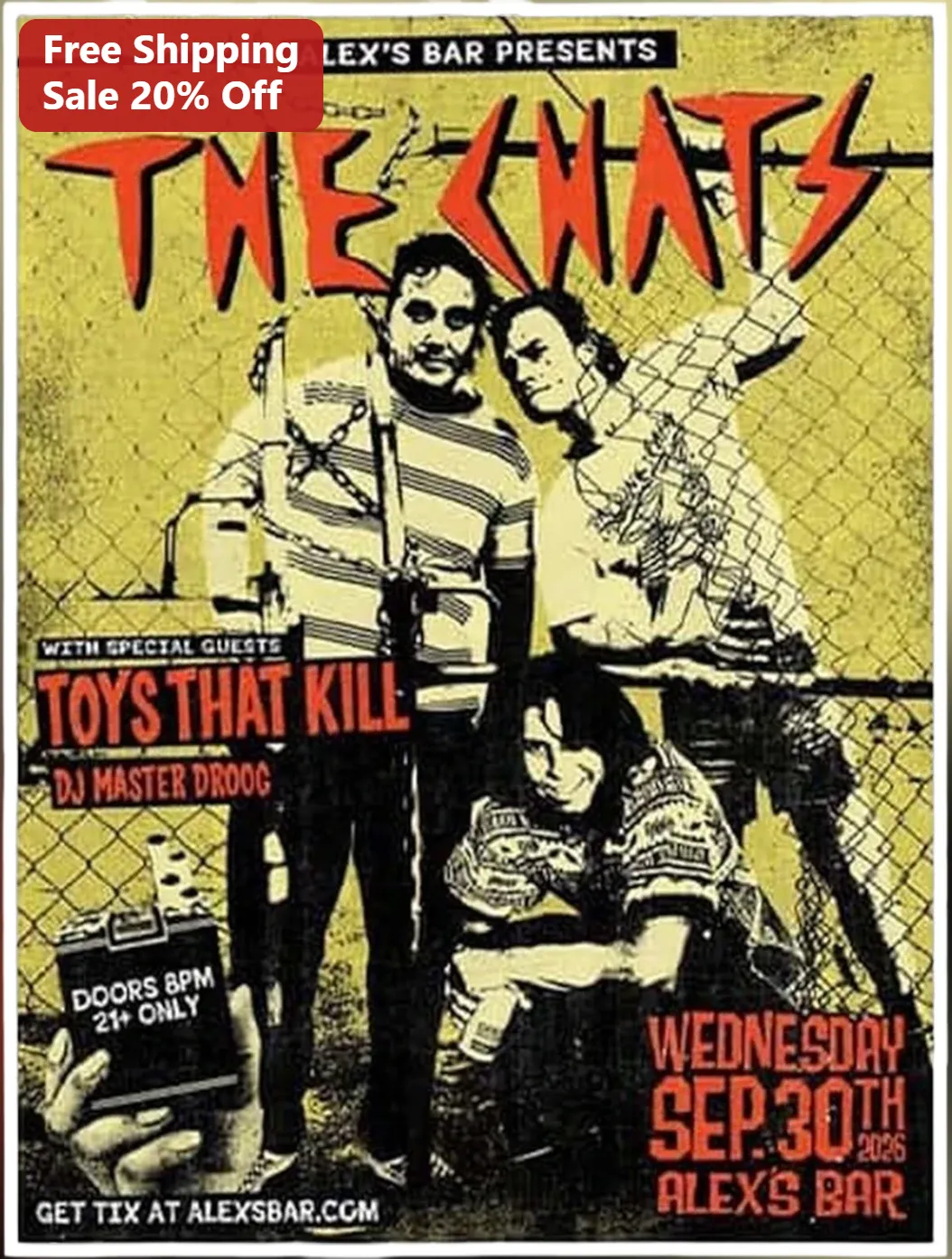 The Chats Toys That Kill Poster Australian Punk Rock Band Gig Art Wall Decor