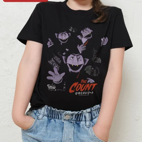 The Count Tee Vintage Distressed Sesame Street Graphic T-Shirt for Kids Halloween