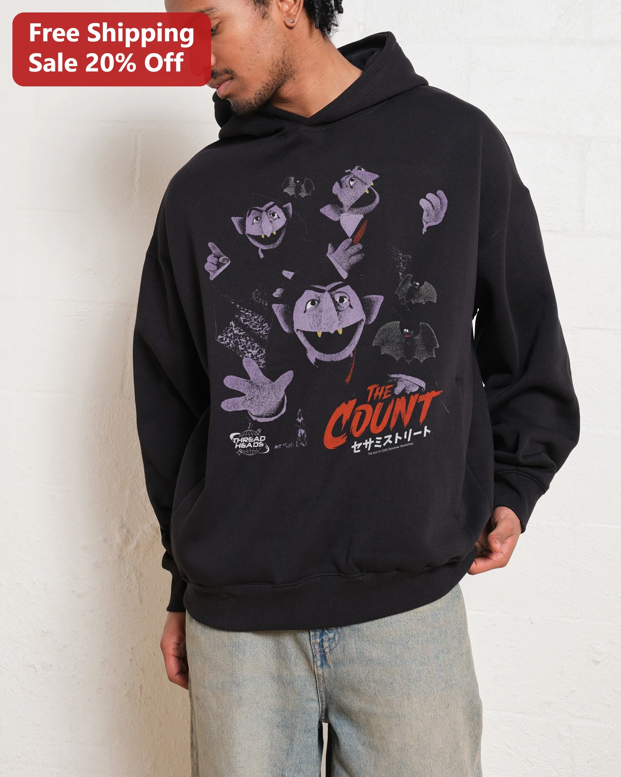The Count Vintage Distressed Sesame Street Hoodie