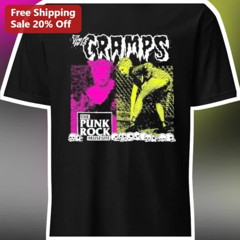 The Cramps Punk Rock Museum Tee Retro Psychobilly Band Merch Graphic Shirt