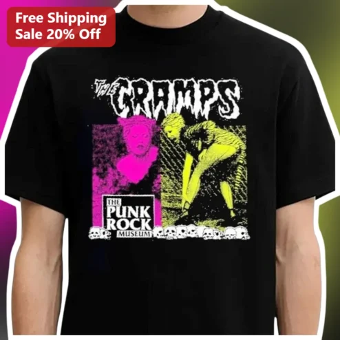 The Cramps The Punk Rock Museum Tee Retro Psychobilly Band Merch Graphic Shirt