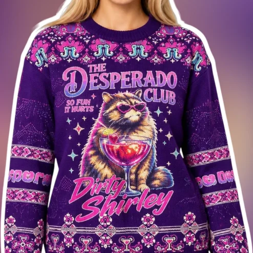 The Desperado Club Dirty Shirley Cat Ugly Christmas Sweatshirt