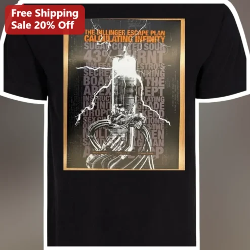 The Dillinger Escape Plan Calculating Infinity Mathcore Band Tee Vintage Concert Poster Graphic Shir available at our Chicago, Illinois warehouse