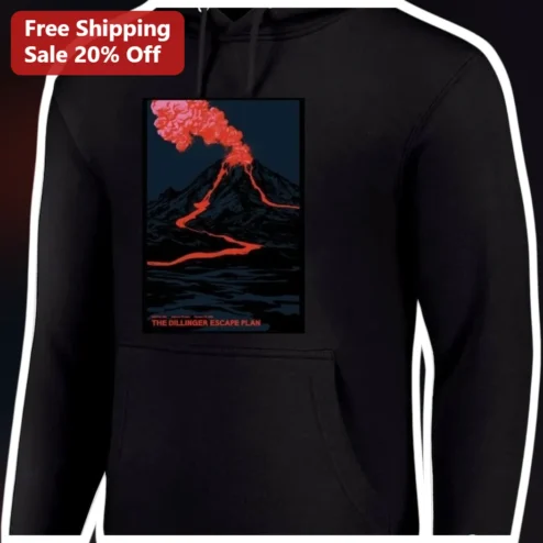 The Dillinger Escape Plan Hoodie Mathcore Band Merch Volcano Design