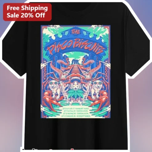 The Disco Biscuits Tee Psychedelic Lobster Jam Band Graphic T-Shirt for Music Fans