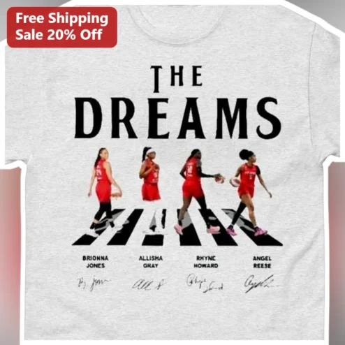 THE DREAMS Tee Angel Reese WNBA Abbey Road Parody Graphic T-Shirt for Women Men