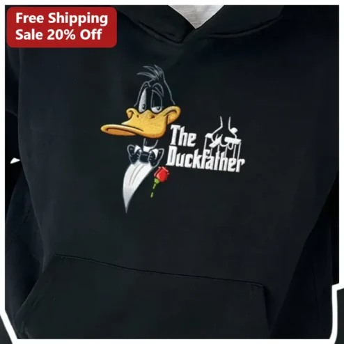 The Duckfather Hoodie Daffy Duck Godfather Parody Graphic Pullover Funny Gift for Men