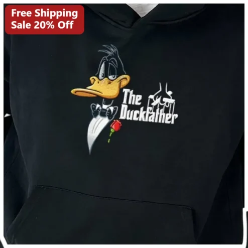The Duckfather Hoodie Daffy Duck Godfather Parody Graphic Sweatshirt for Men