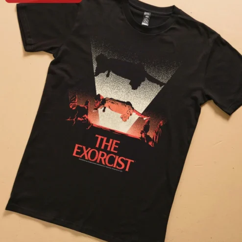 The Exorcist Tee Vintage 1973 Horror Movie Graphic T-Shirt Retro Cinema Apparel Gift for Men Women