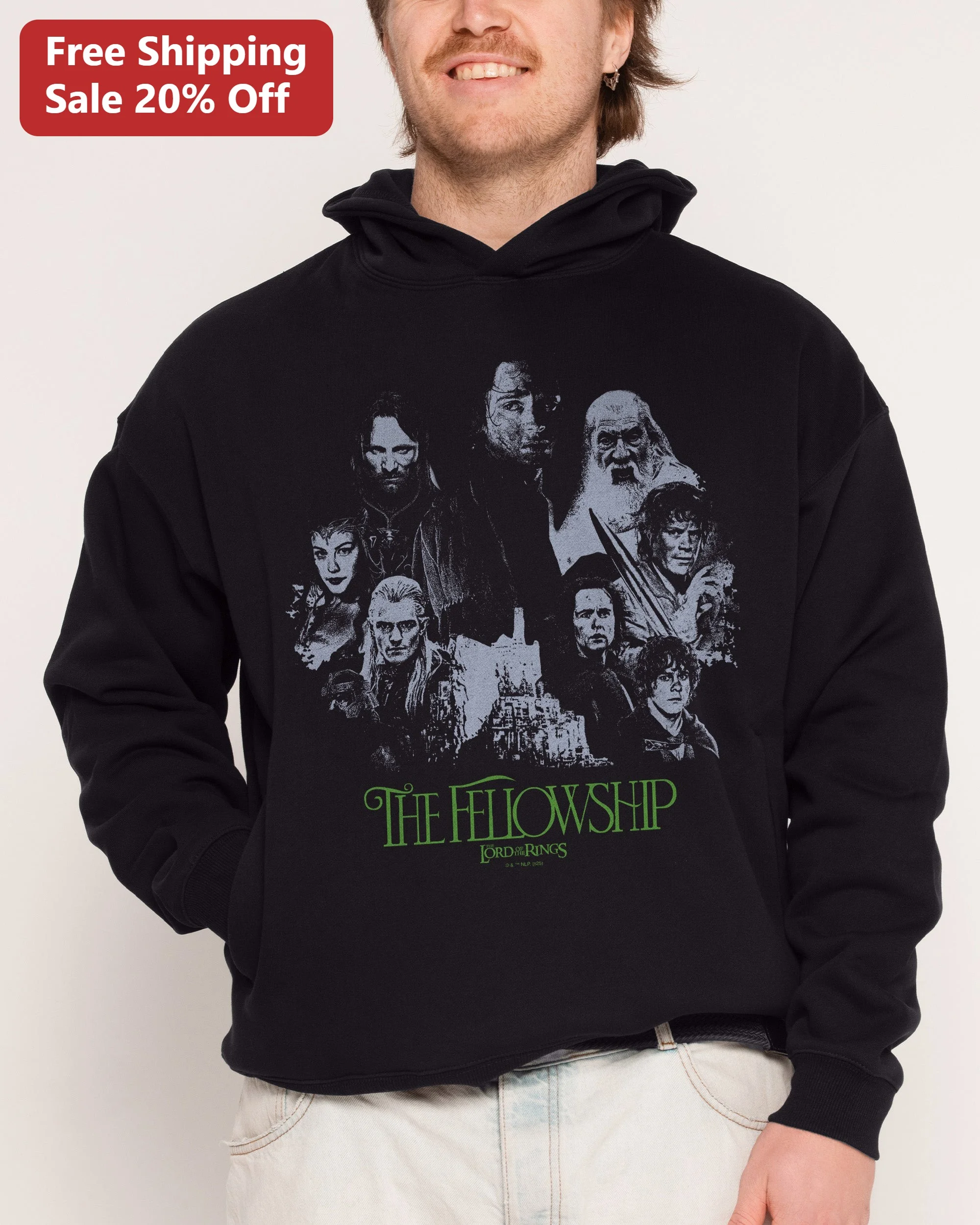 The Fellowship Lord of the Rings Hoodie Nine Members Fantasy Movie Merch Gift