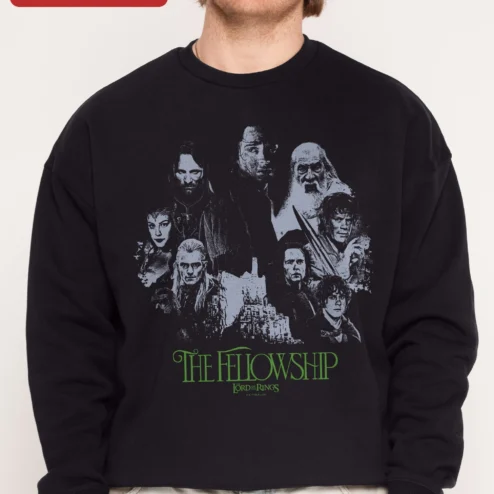 The Fellowship Lord of the Rings Sweatshirt Vintage Movie Poster Design