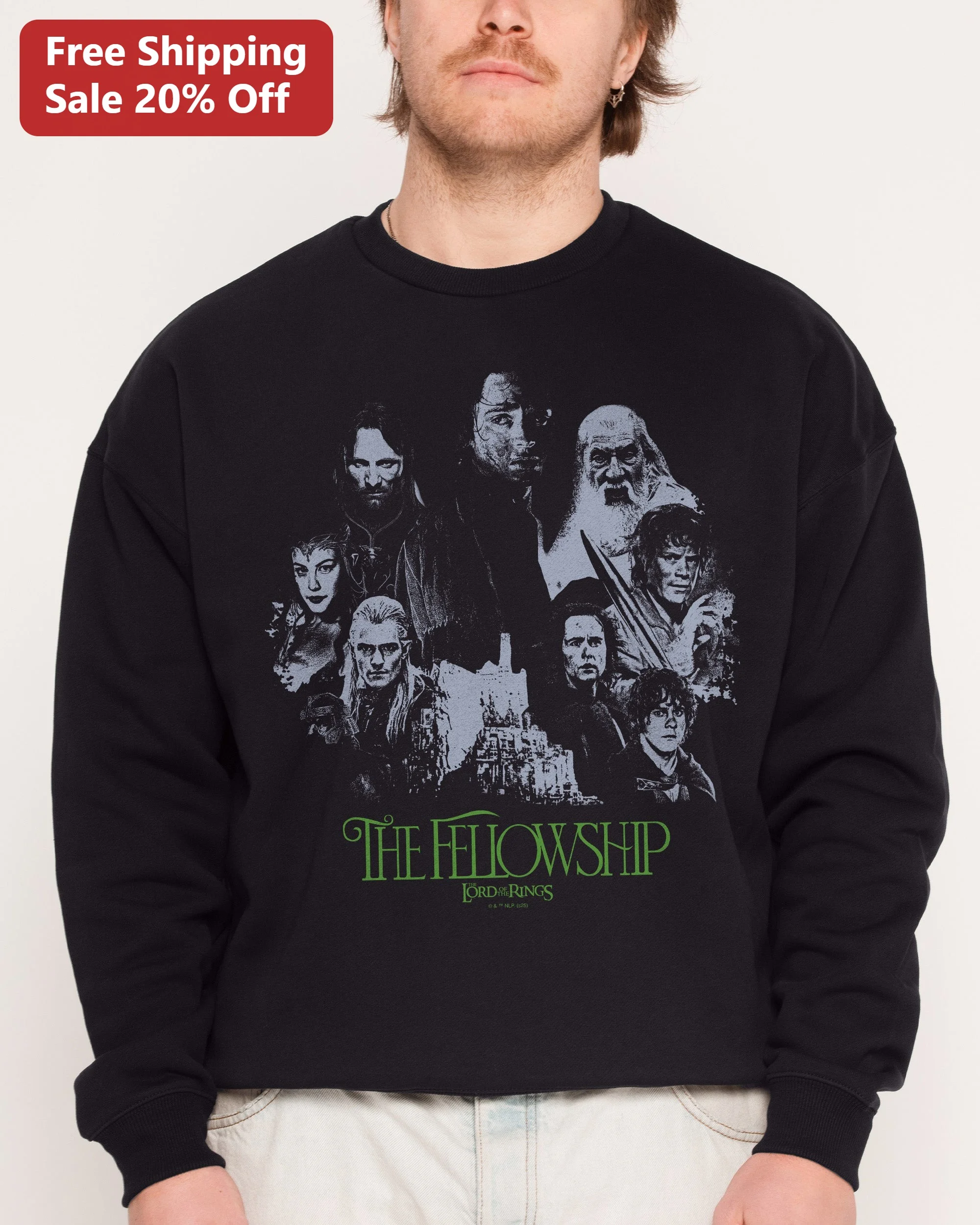 The Fellowship Lord of the Rings Sweatshirt Vintage Movie Poster Design