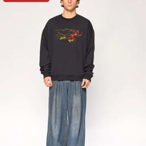 The Flash Sweatshirt Vintage Comic Book DC Comics Superhero Crewneck