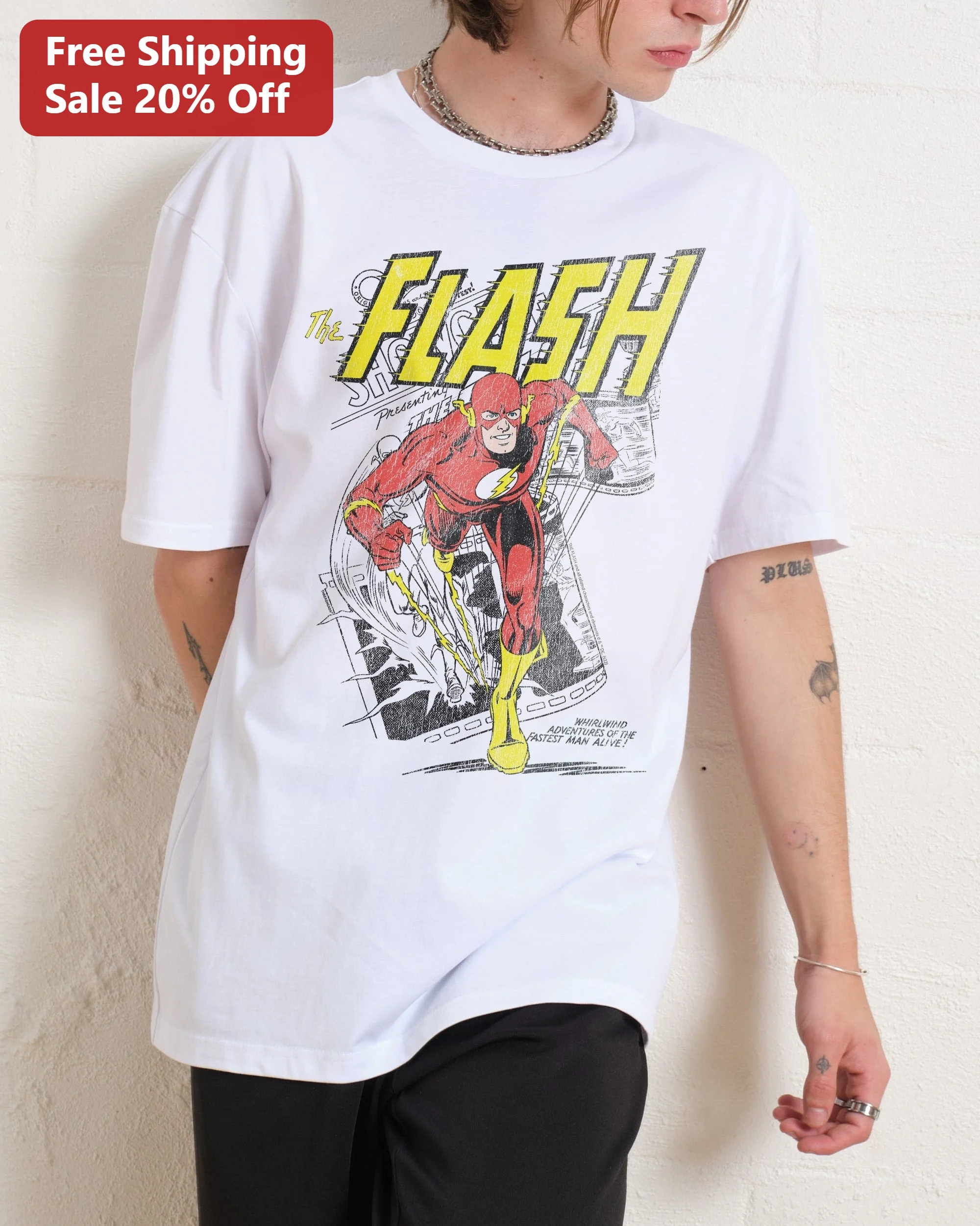 The Flash Whirlwind Adventures Fastest Man Alive Vintage Comic Tee DC Comics Superhero Shirt