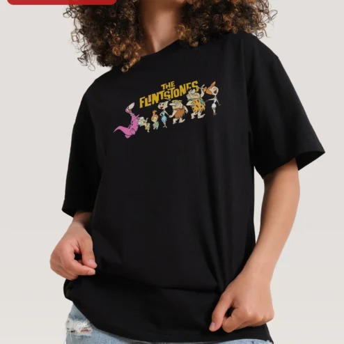 The Flintstones Vintage Cartoon Characters Graphic Tee Retro Pop Culture Gift