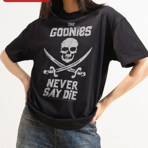 The Goonies Never Say Die Tee Vintage Skull Graphic T-Shirt for Men Women 80s Movie Merch
