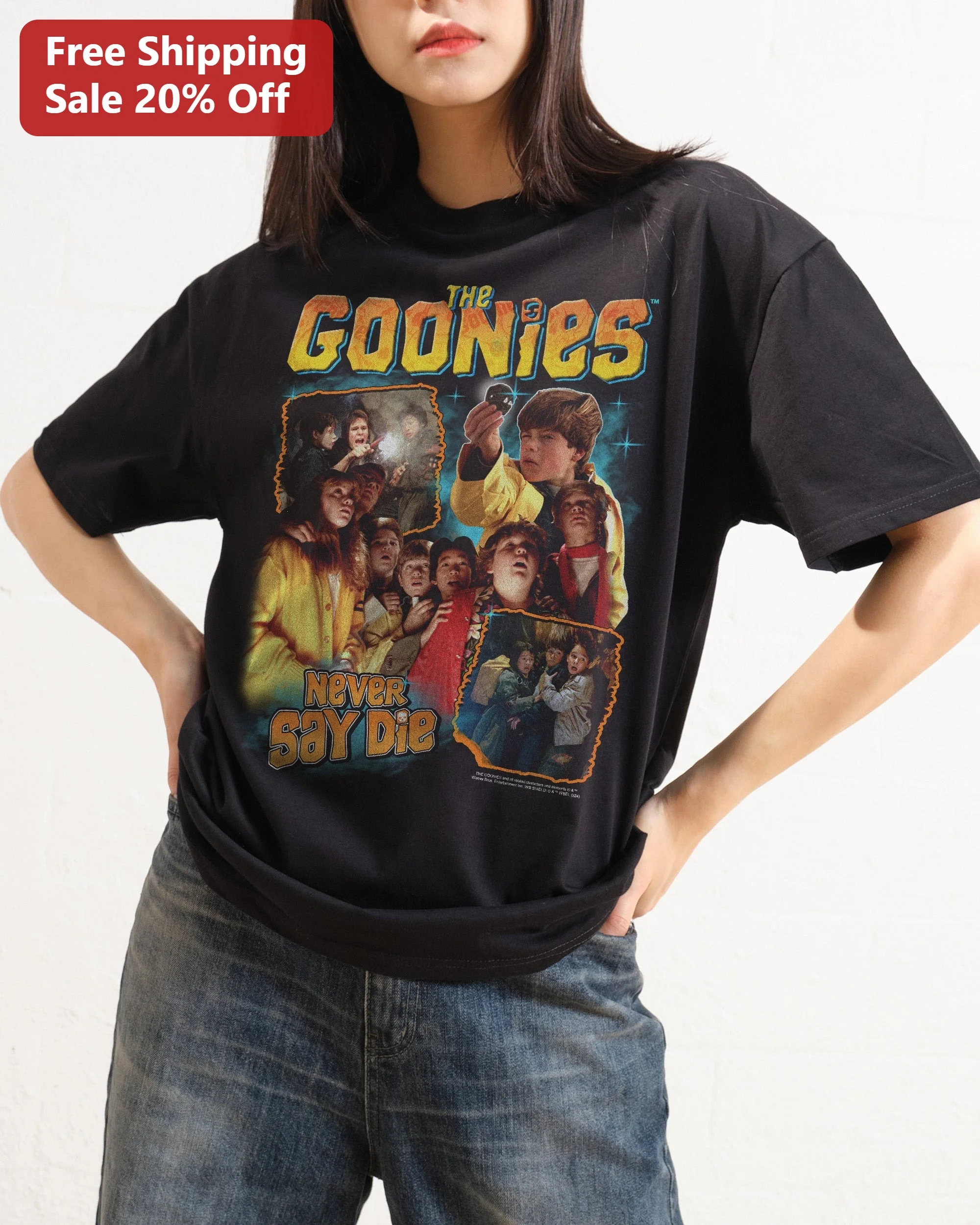 The Goonies Never Say Die Vintage Graphic Tee Retro 80s Movie Fan Gift Shirt