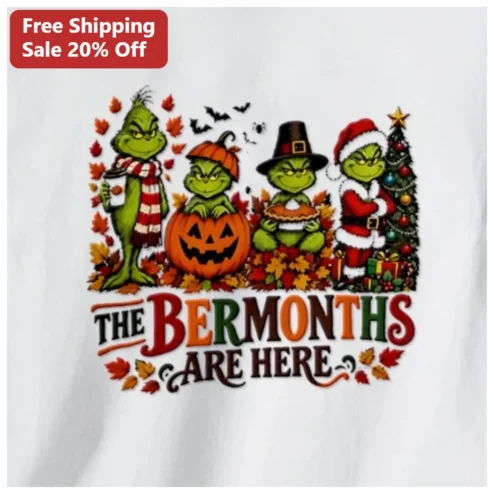 The Grinch Are Here Tee Funny Holiday Family Matching Shirt Fall Halloween Christmas Birthday Graphic T-Shirt