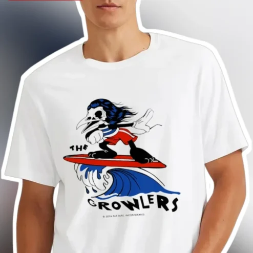 The Growlers Surf Rock Band Merch Tee Retro Cartoon Mascot Graphic T-Shirt