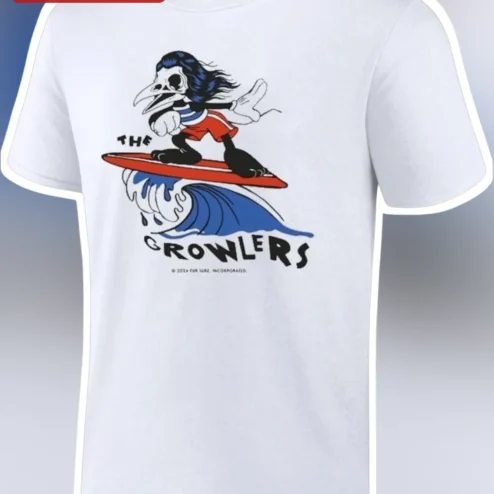 The Growlers Surf Skeleton Graphic Tee Retro Indie Band Merch