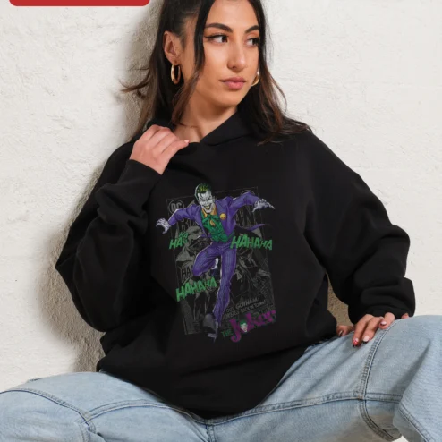 The Joker HA HA HA Out Gotham! Graphic Hoodie DC Comics Villain Apparel