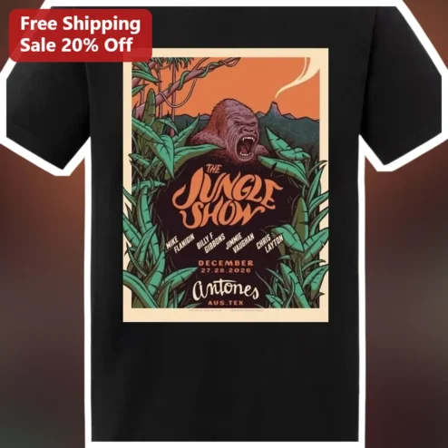 The Jungle Show Tee Vintage Rock Poster Gorilla Graphic Shirt for Men Women