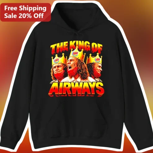 THE KING OF AIRWAYS Hoodie Brian Urlacher Burger King Crown Meme Vintage Sports Graphic Pullover
