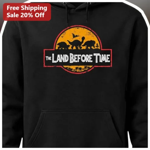 The Land Before Time Hoodie Littlefoot Dinosaur Graphic Pullover Retro Animated Movie Merch Gift