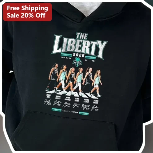 The Liberty New York Est. 1997 Liberty Forever WNBA Abbey Road Parody Hoodie