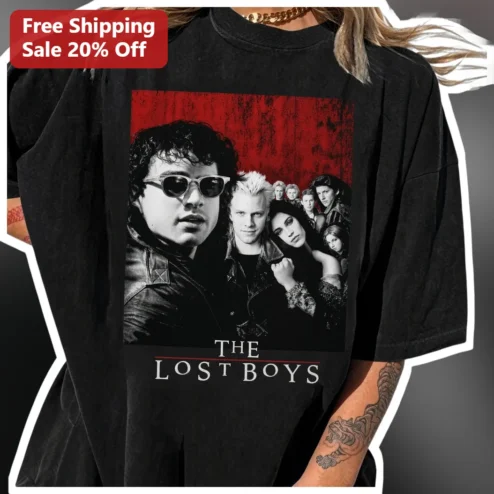 The Lost Boys Tee Vintage 1987 Horror Movie Merch Kiefer Sutherland Jason Patric Corey Feldman Graphic T-Shirt for Men Women