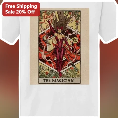 The Magician Tarot Card Graphic Tee Scarlet Witch Wanda Maximoff Major Arcana Vintage Art Shirt