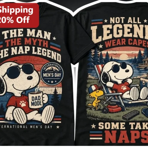 The Man The Myth The Nap Legend Snoopy Tee International Men's Day Gift For Dads