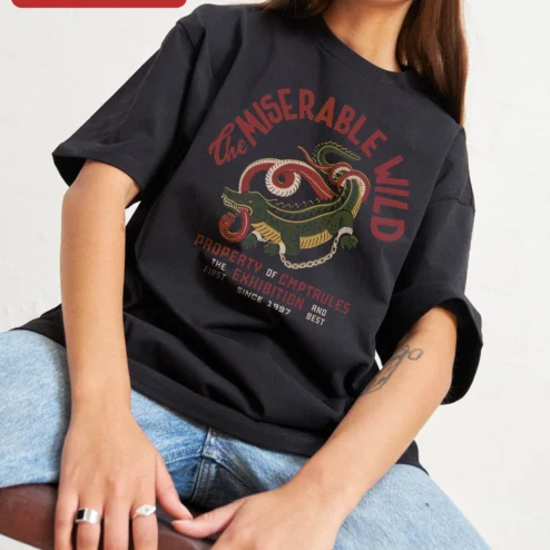 The Miserable Wild Property of CMPTRULES Vintage Crocodile Graphic Tee