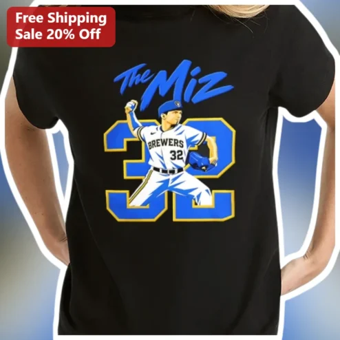 The Miz Tee WWE Icon Graphic T-Shirt Milwaukee Brewers Mashup Design for Wrestling Fans